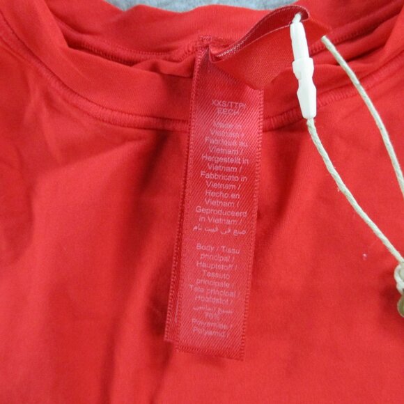 SKIMS Fits Everybody Short Sleeve T Shirt Womens 2XS XXS Cherry Red Stretch NWT - Picture 6 of 9